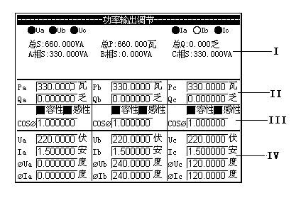 三相程控精密測試電源功率輸出界面