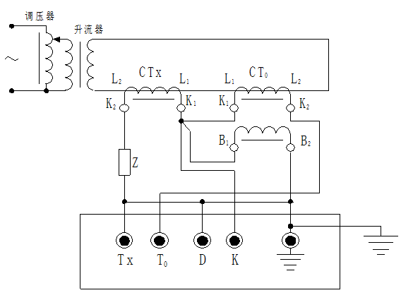 智能型互感器校驗(yàn)儀校電流互感器接線圖