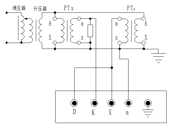 智能型互感器校驗(yàn)儀校電壓互感器接線圖