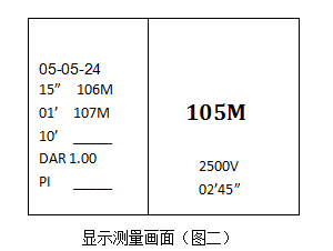 水內(nèi)冷發(fā)電機(jī)絕緣測(cè)試儀顯示測(cè)量畫(huà)面