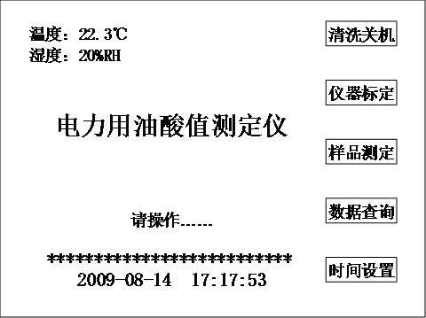 全自動酸值測試儀主界面