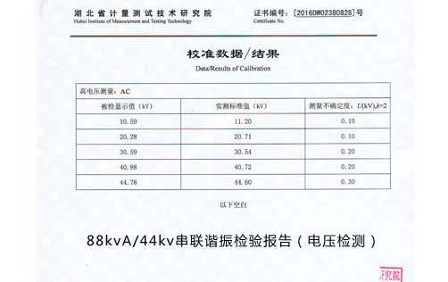 串聯(lián)諧振試驗報告