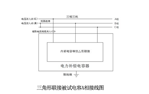 三角形聯(lián)接被試電容接線圖